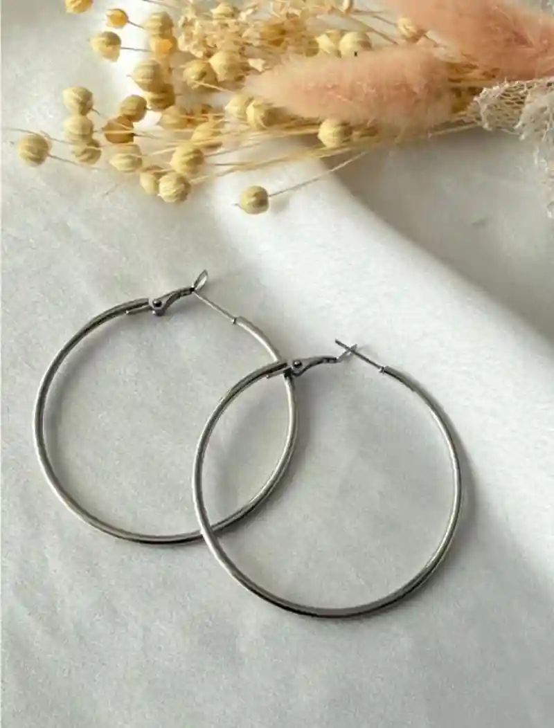 All Time Classic Medium Hoops S. – Ασημί Ατσάλινοι Κρίκοι | Ανοξείδωτο Ατσάλι